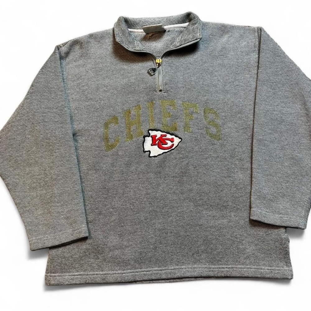 Vintage‎ Kansas City Chiefs pro player NFL quarter zip sweater size medium